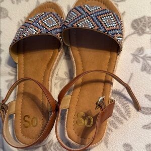 SO Women's Multicolor Beaded Sandals Size M by Kohl's New